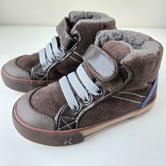 See Kai Run NEW Dane Toddler Boy Brown Sneaker Boots Shearling Lined Size 8 NIB - Picture 8 of 15